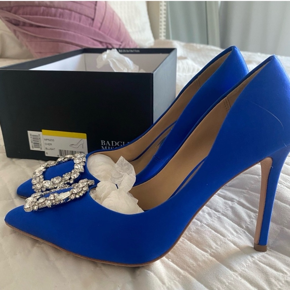 New Badgley Mischka Royal Blue Heels